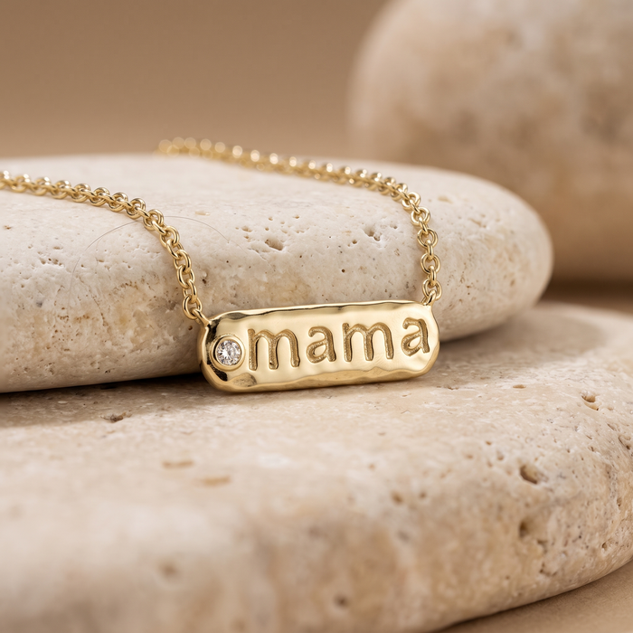 Amulet 5Mm Letter Mama Necklace in 14K Yellow Gold