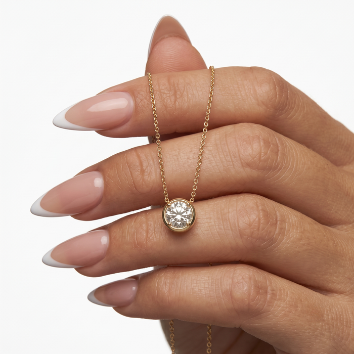 Diamond Taurus Zodiac Necklace in 14K Yellow Gold