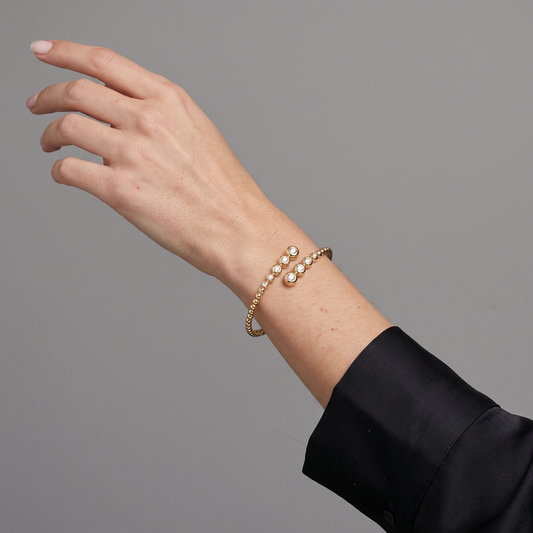 Shine Brilliant Bangle Bracelet in 14K Yellow Gold