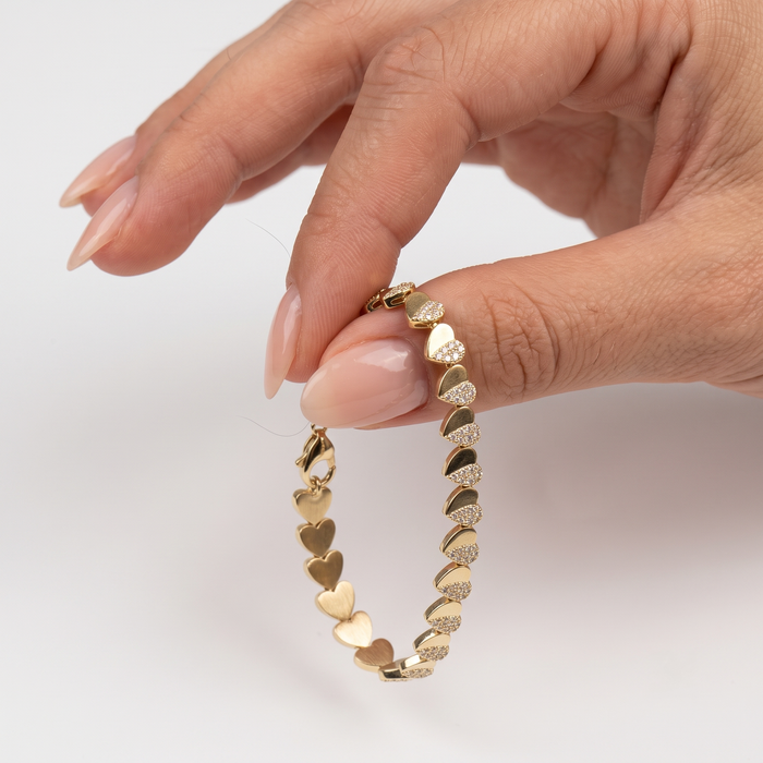 Lustrous Bliss Diamond Charm Bracelet in 14K Yellow Gold
