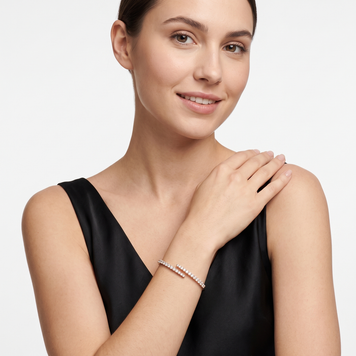 Infinity Flare Cuff Bangle Bracelet in 14K Yellow Gold