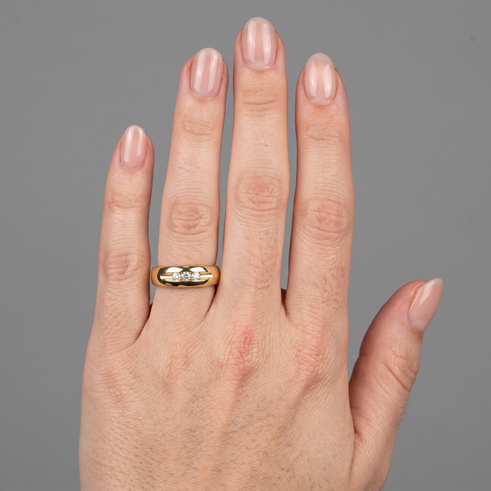 Trinity Shine Three Diamond Ring in 14K Yellow Gold