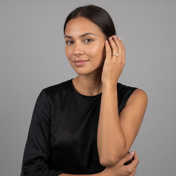 Open Heart Diamond Cuff Ring in 14K Yellow Gold
