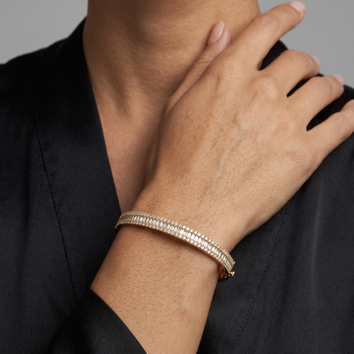 Eclipse Bangle 14K (or 18k upon request) Yellow Gold Diamond Bracelet