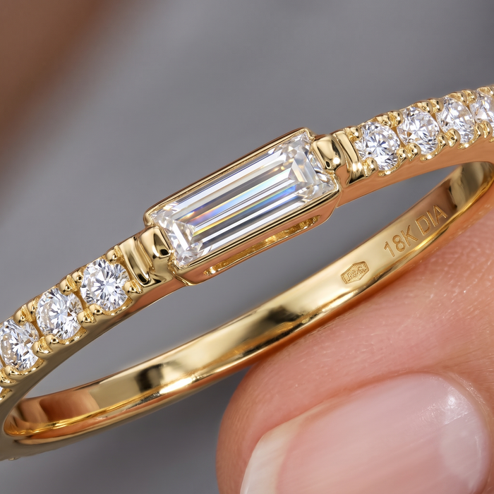 Baguette Diamond Accent Ring in 14K Yellow Gold