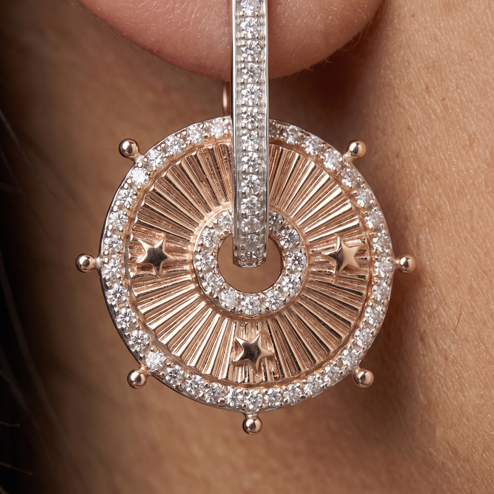 142 Diamond 14K (or 18k upon request) Yellow Gold Aura Stream Drop Earrings