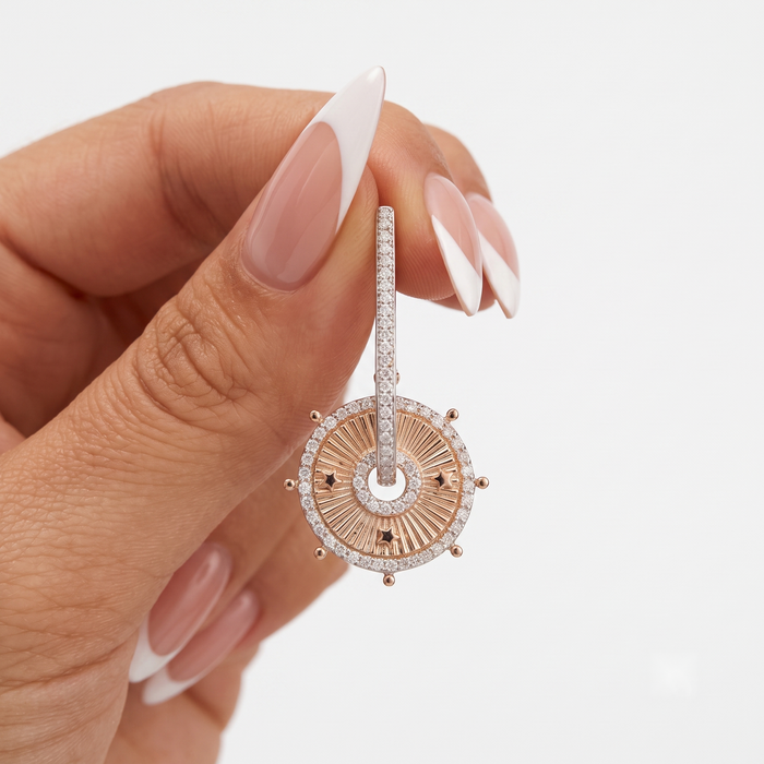 142 Diamond 14K (or 18k upon request) Yellow Gold Aura Stream Drop Earrings