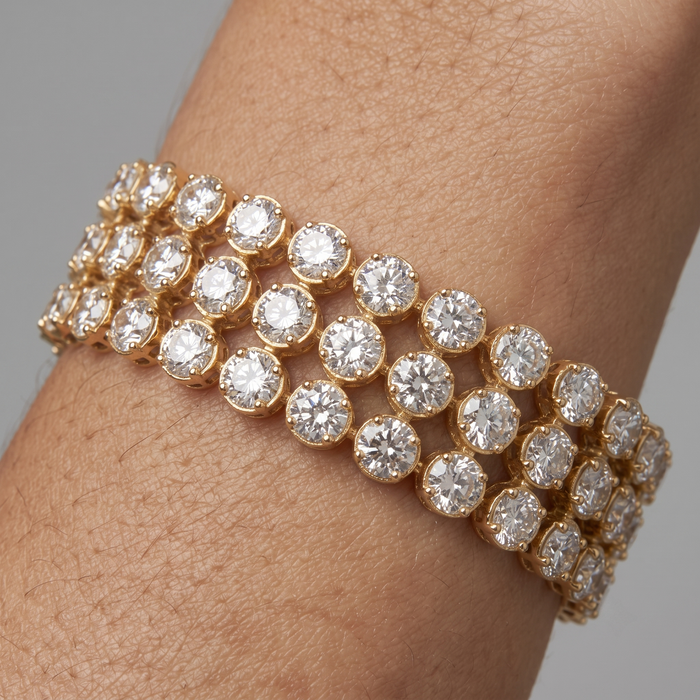 Victorian Vows Diamond Bangle Bracelet in 14K Yellow Gold