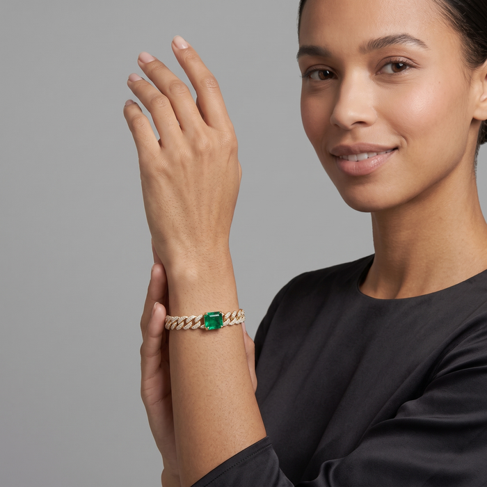 Aura Charm Mystic Bangle Bracelet in 14K Yellow Gold