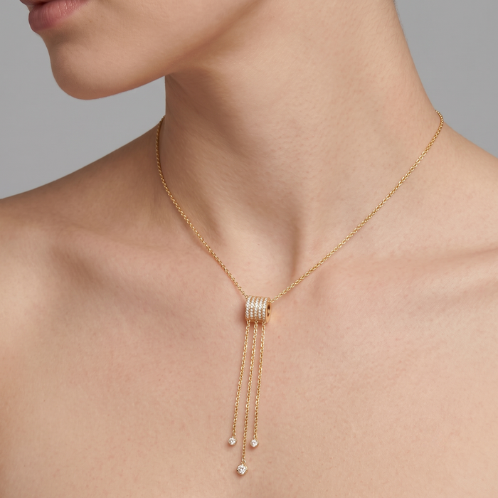 Diamond Mirage Lariat Necklace in 14K Yellow Gold