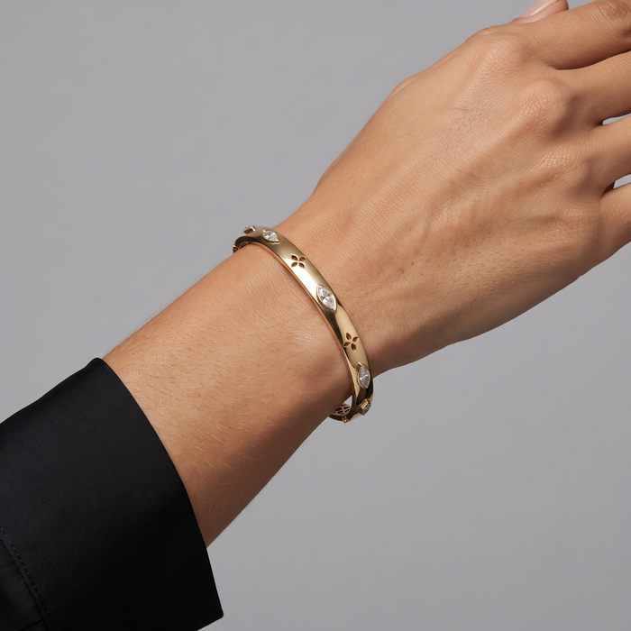 Floral Mirage Marquise Diamond Bracelet in 14K Yellow Gold