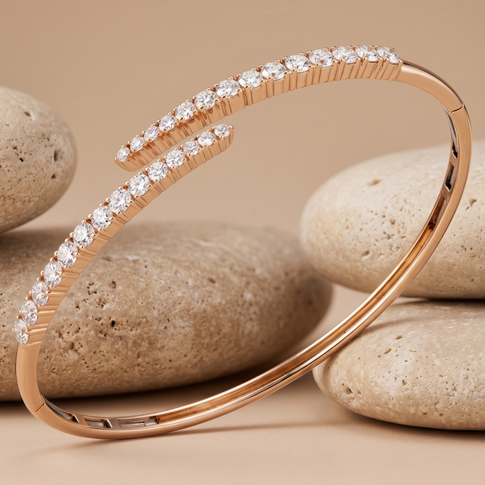 Infinity Flare Cuff Bangle Bracelet in 14K Yellow Gold