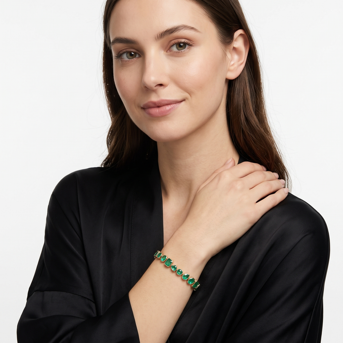 Heritage Emerald 14K Yellow Gold Tennis Bracelet