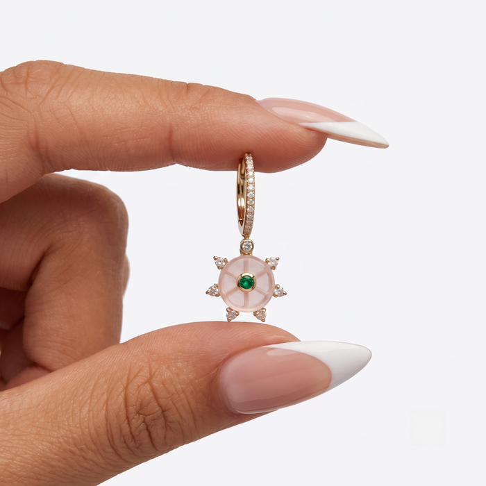 Turquoise Butterfly 14K (or 18k upon request) Yellow Gold Diamond Drop Earrings