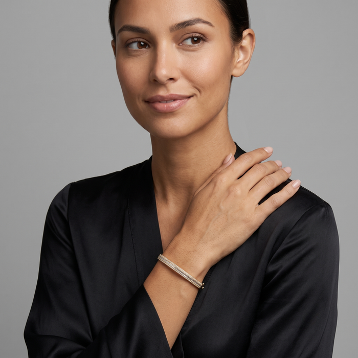 Eclipse Bangle 14K (or 18k upon request) Yellow Gold Diamond Bracelet