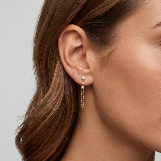 Twilight Drops Diamond Dangle Earrings in 14K Yellow Gold