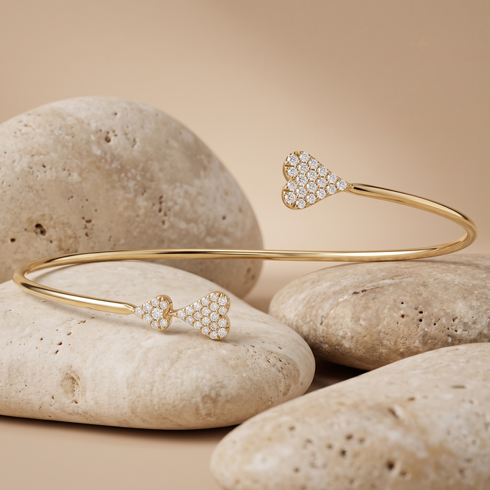 Nova Whisper Cuff Bangle Bracelet in 14K Yellow Gold