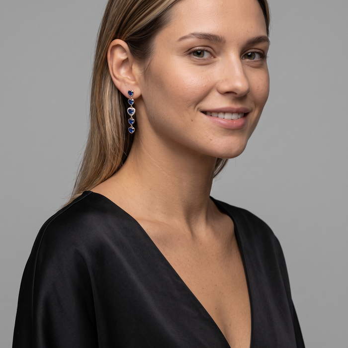 Embrace Diamond 14K (or 18k upon request) Yellow Gold Drop Earrings