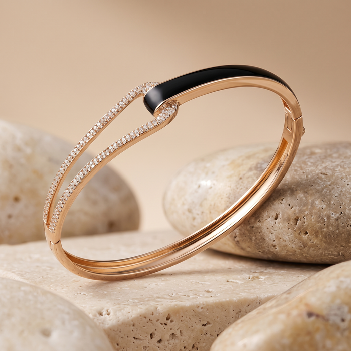 Morning Clip Diamond Bangle Bracelet in 14K Yellow Gold