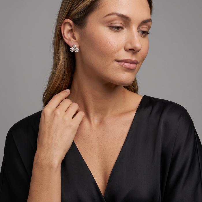 Fancy Opulence Diamond Stud Earrings in 14K Yellow Gold