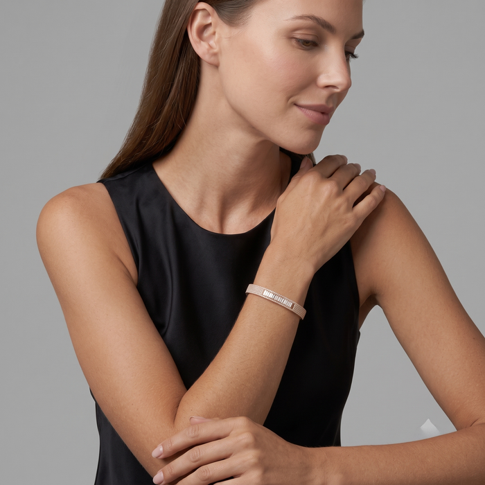 Boho Vintage Diamond Bangle Bracelet in 14K Yellow Gold