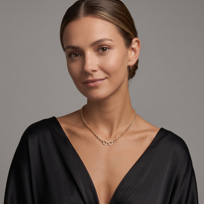 Elegance Link Necklace in 14K Yellow Gold