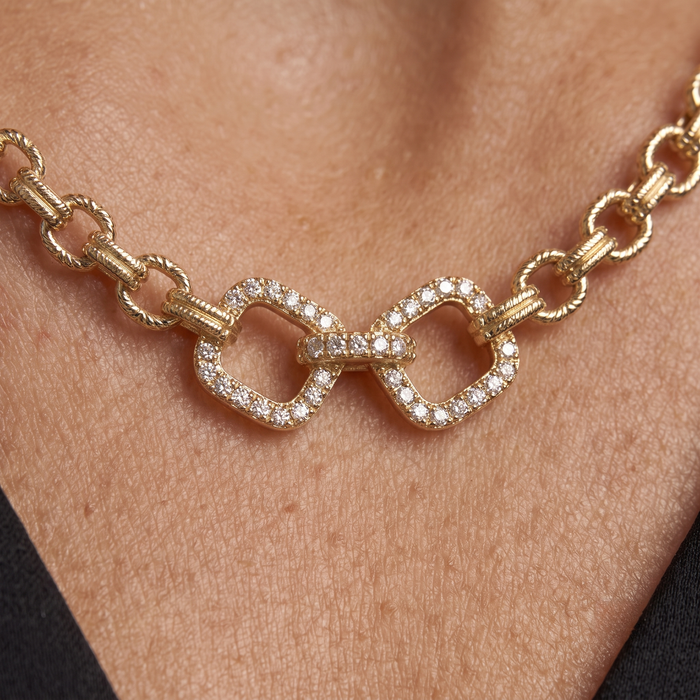 Elegance Link Necklace in 14K Yellow Gold