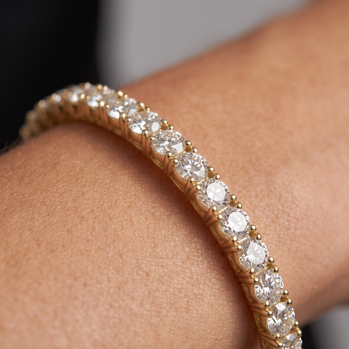 Ultra Thin Pave Diamond Bangle Bracelet in 14K Yellow Gold