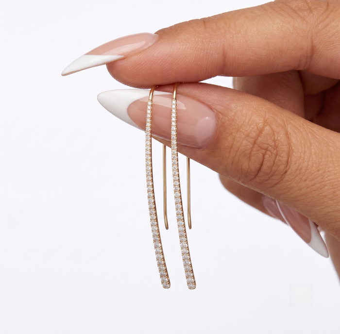 Diamond Eve Hoop Earrings in 14K Yellow Gold