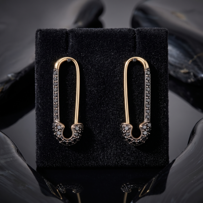 Vintage Clip Hoops Diamond Earrings in 14K Yellow Gold