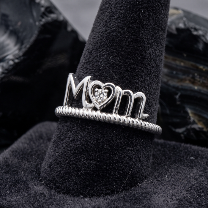 Heart Centered Mom Ring in 14K Yellow Gold