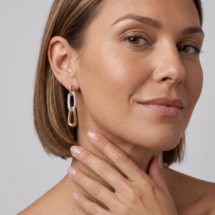 258 Diamond 14K (or 18k upon request) Yellow Gold Drop Earrings