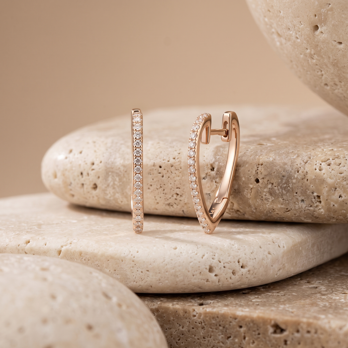 Euphoric Diamond Huggies Earrings in 14K Yellow Gold