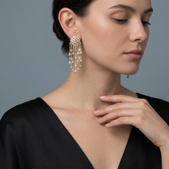 Round Diamonds Earrings in 18K White Gold