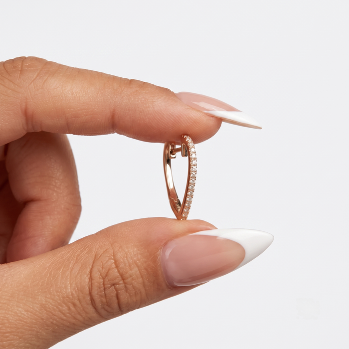 Euphoric Diamond Huggies Earrings in 14K Yellow Gold