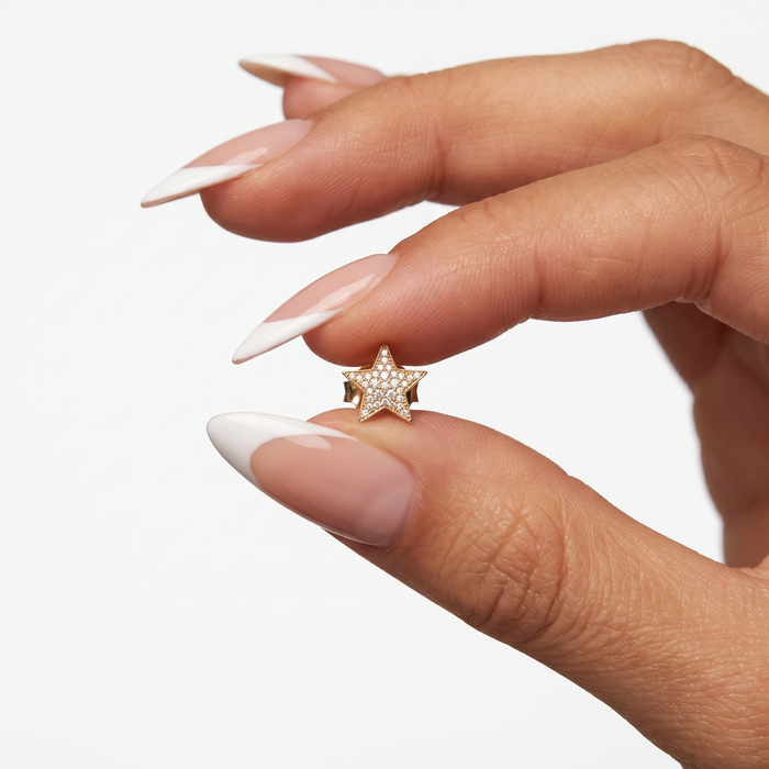 Pristine Diamond Star Stud Earrings in 14K Yellow Gold