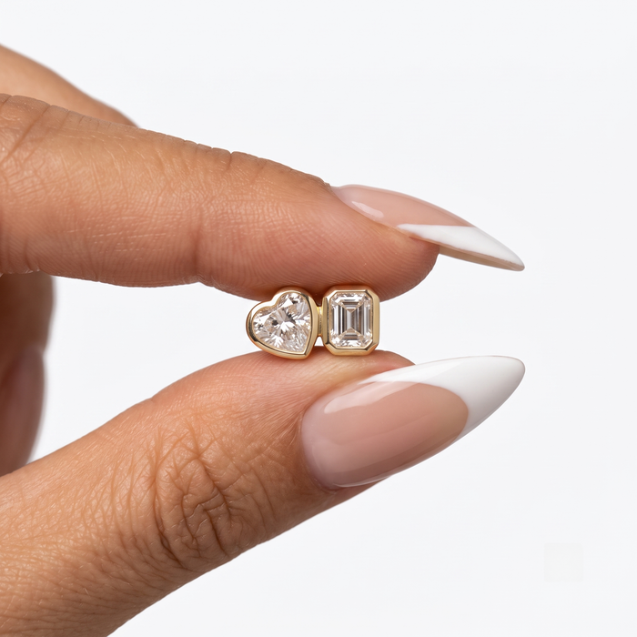 Premium Diamond Stud Earrings in 14K Yellow Gold