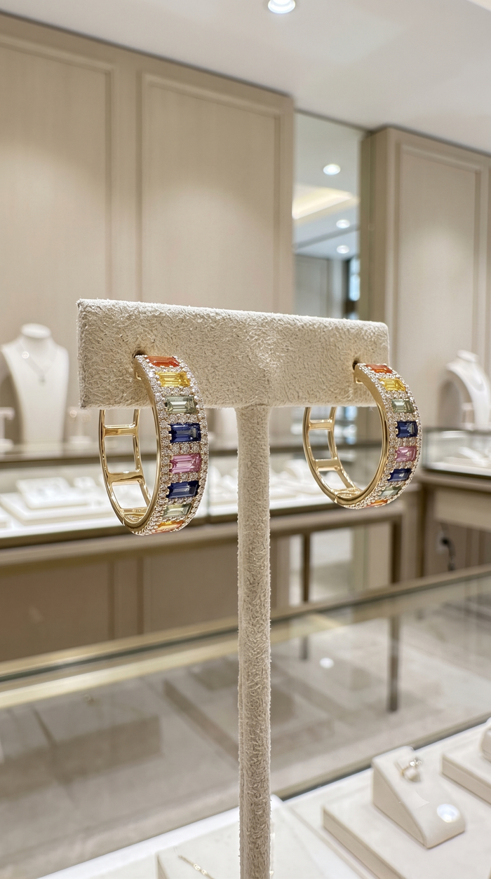 Daylight Radiance Hoop Earrings in 14K Yellow Gold