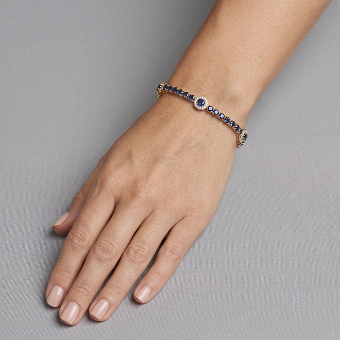 Diamond Solitaire Tennis Bracelet in 14K Yellow Gold