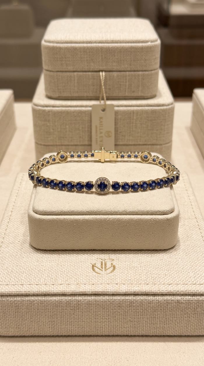 Diamond Solitaire Tennis Bracelet in 14K Yellow Gold