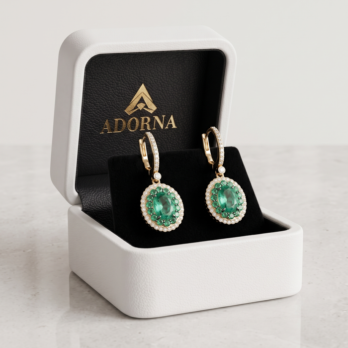 Dreams Diamond Radiant Drop Earrings in 14K Yellow Gold