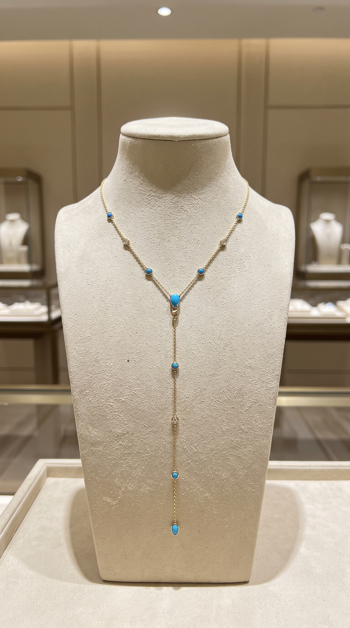 Diamond Harmony Lariat Necklace in 14K Yellow Gold