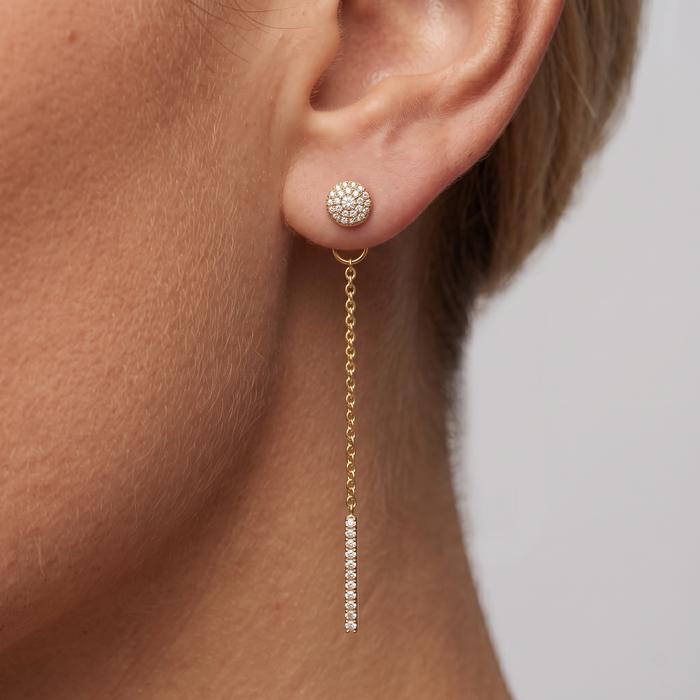 Diamond Drops Earrings in 14K Yellow Gold