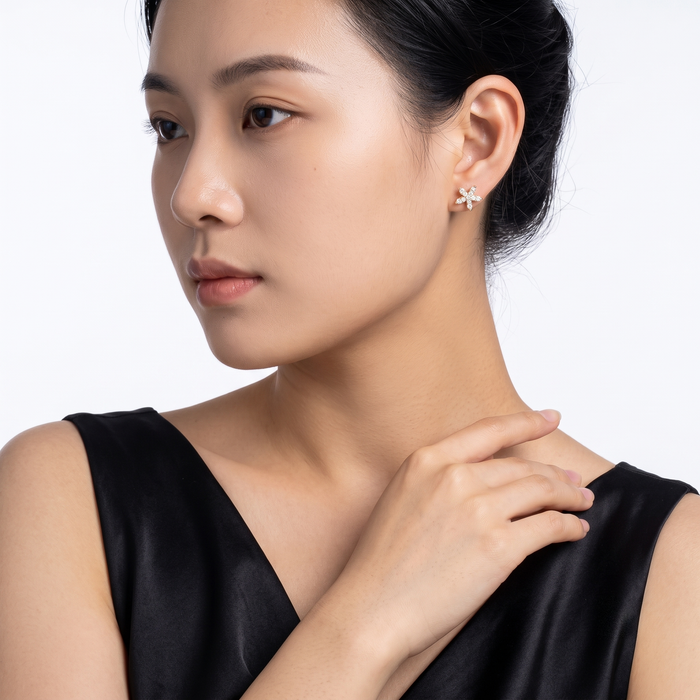 Golden Aurora Star Earrings in 14K Yellow Gold