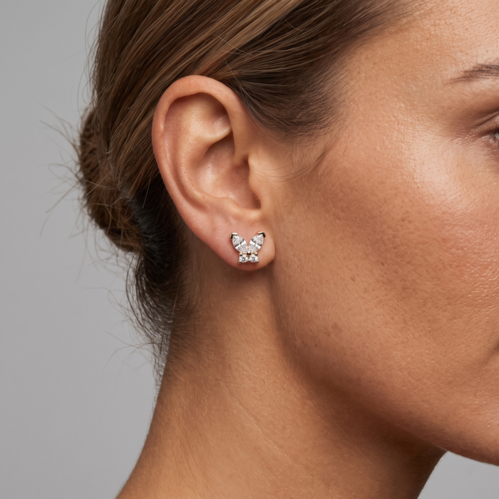 Golden Age Diamond Stud Earrings in 14K Yellow Gold