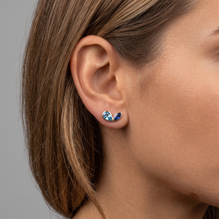 Authentic Topaz Diamond Stud Earrings in 14K Yellow Gold