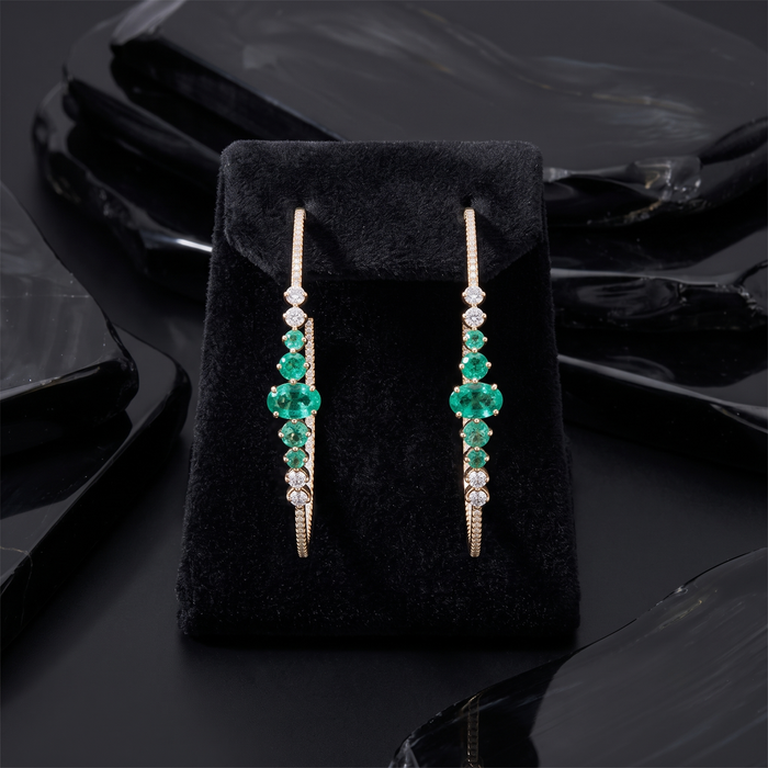 Glamorous Diamond Chandelier Earrings in 14K White Gold