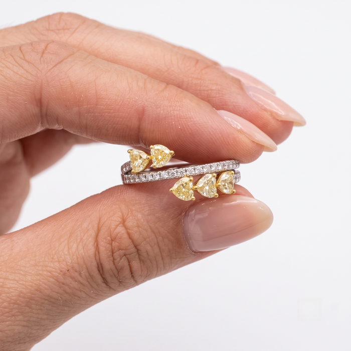 Golden Bloom Dual Band Diamond Ring in 14K Yellow Gold