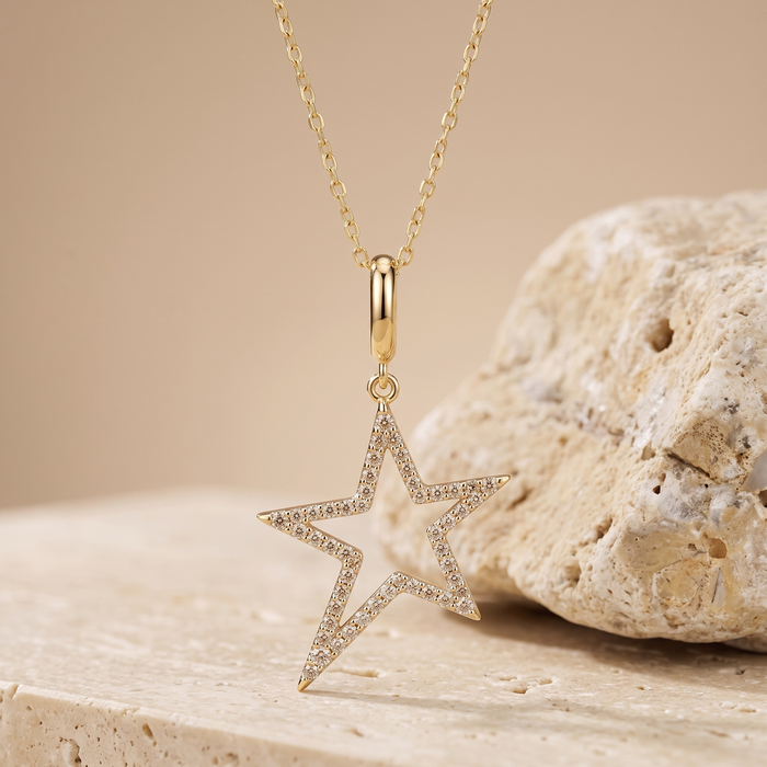 Diamond Rise Star Pendant Necklace in 14K Yellow Gold