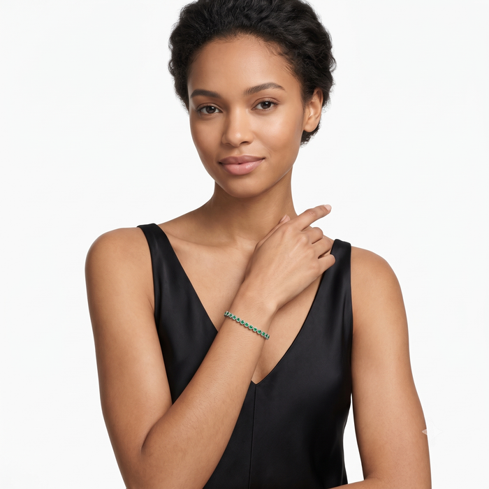 Elegant 14K Emerald & White Gold Bracelet